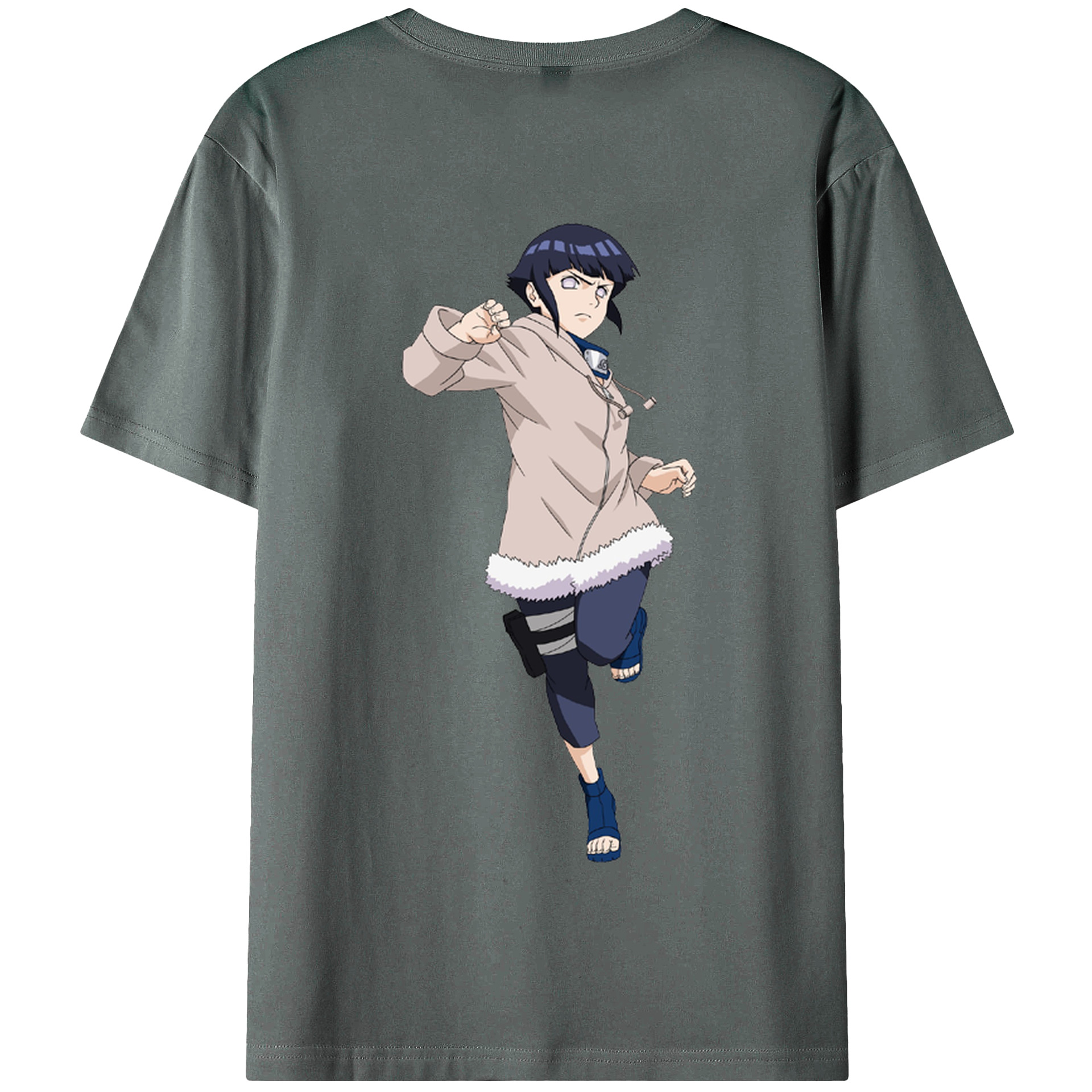（画像用） NARUTO -ナルト- 日向ヒナタ Hyūga Hinata 綿100％半袖Tシャツ（背面プリント）
